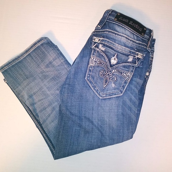 Rock Revival Sora distressed capris size 27 - Picture 1 of 8